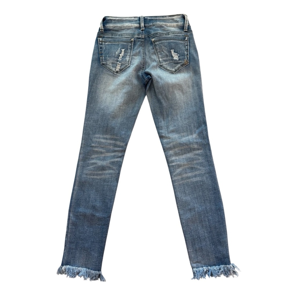 NWOT Indigo Rein Blue Embellished Skinny Jeans Size 3 - Picture 3 of 6